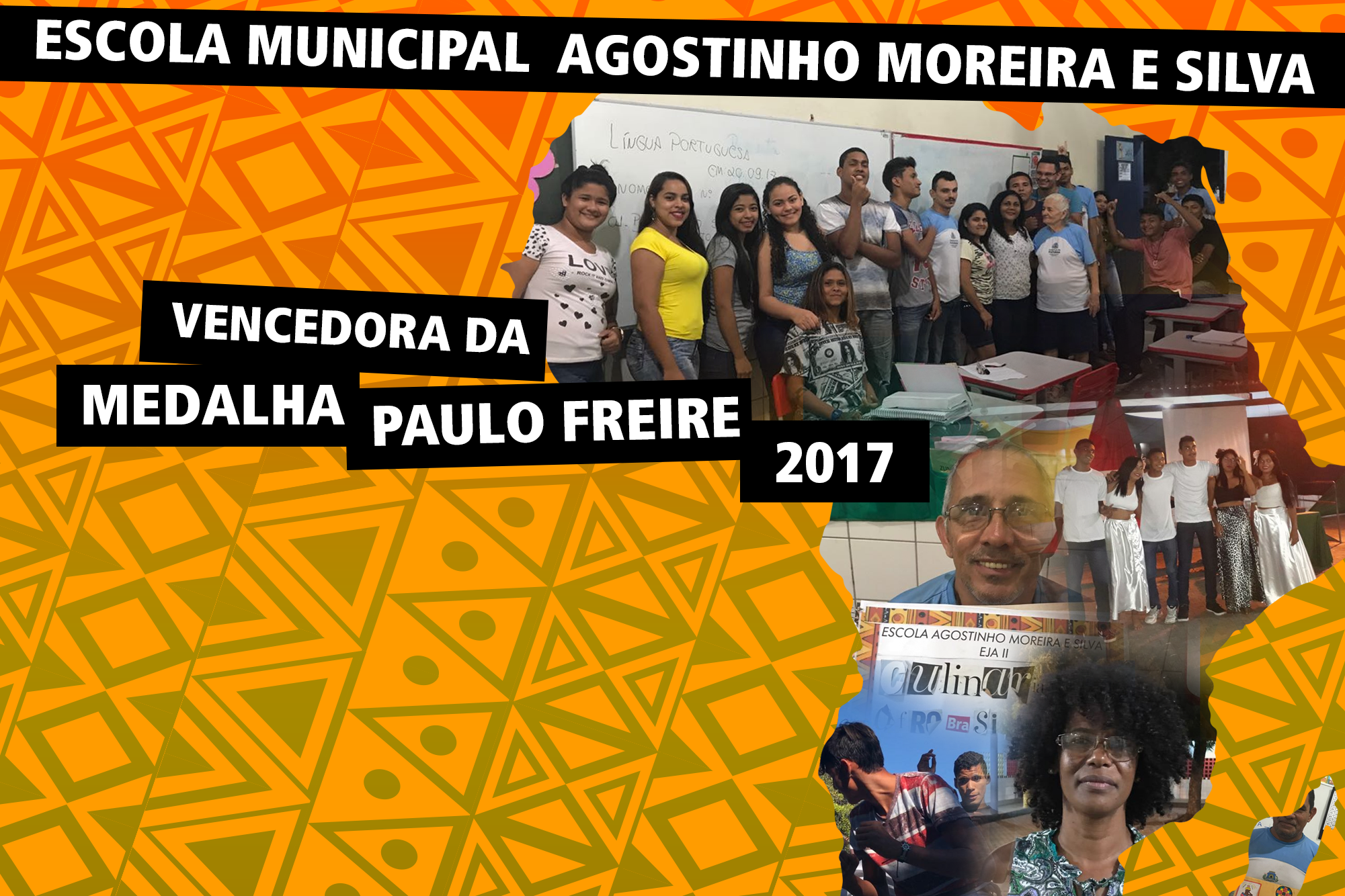 Imagens dos alunos se apresentando durante o projeto com capoeira, recitais e mostra das produções