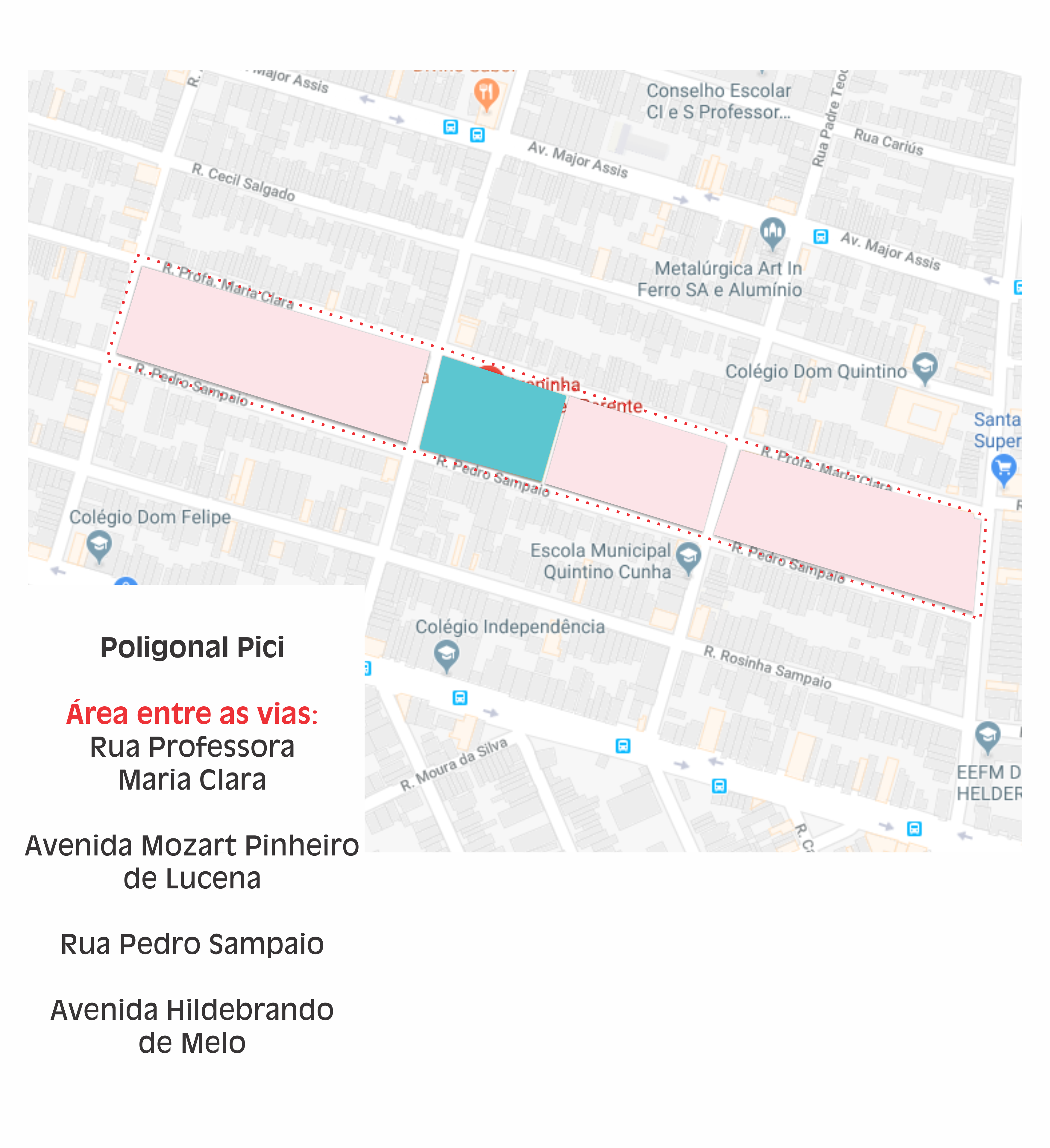 Mapa da poligonal da Areninha do Thauzer Parente