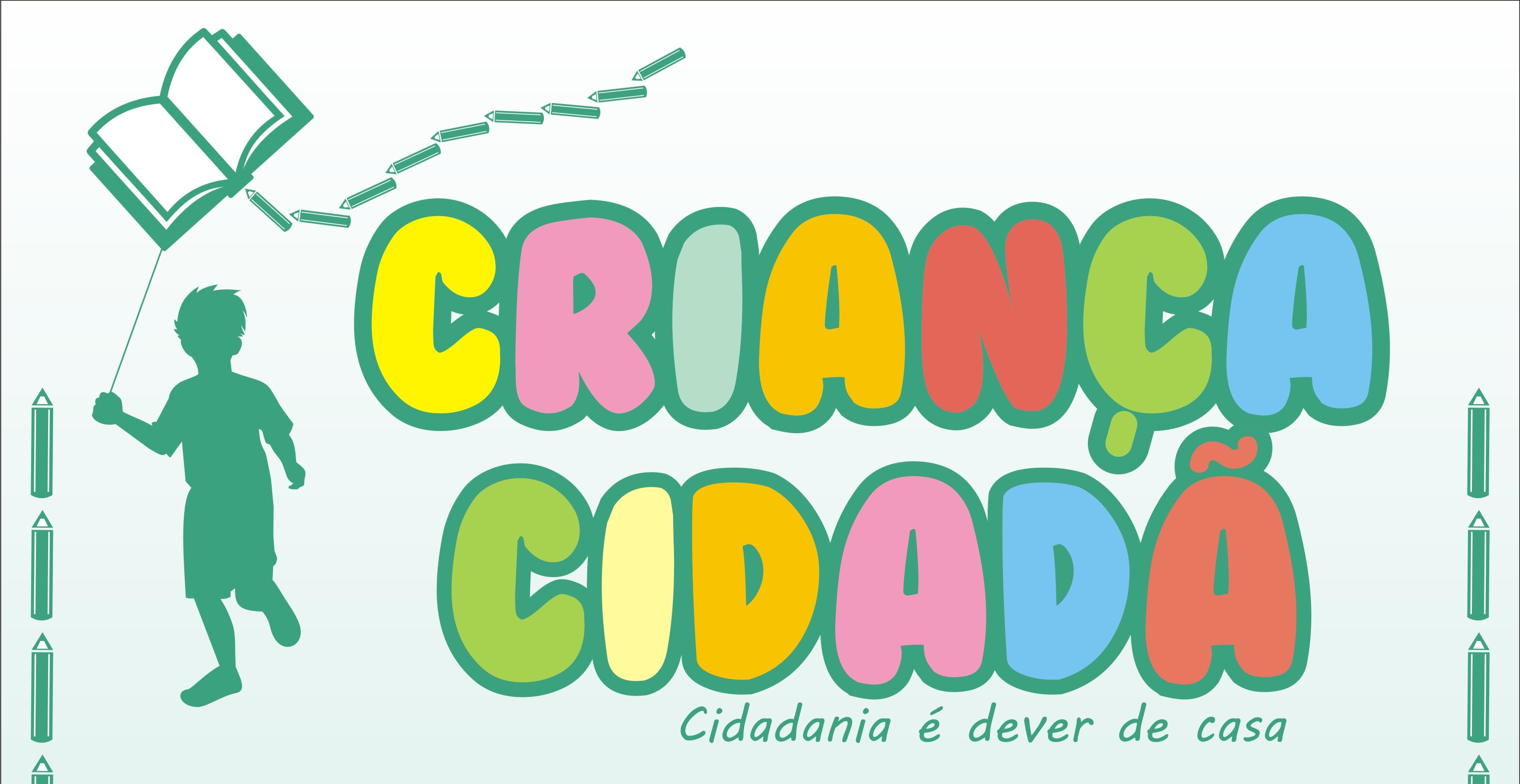 Arte colorida da campanha Criança Cidadã