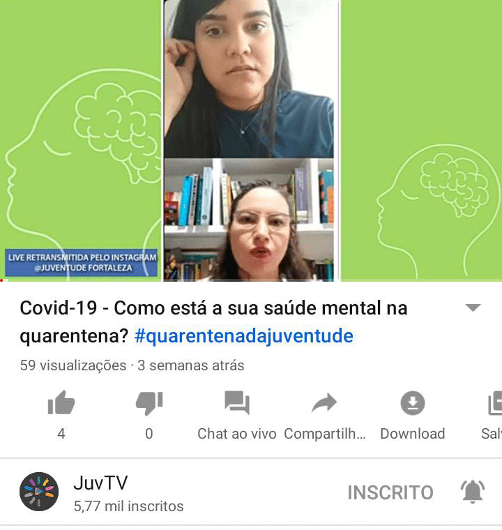 print de vídeo de youtube com duas mulheres participando e abaixo o texto 