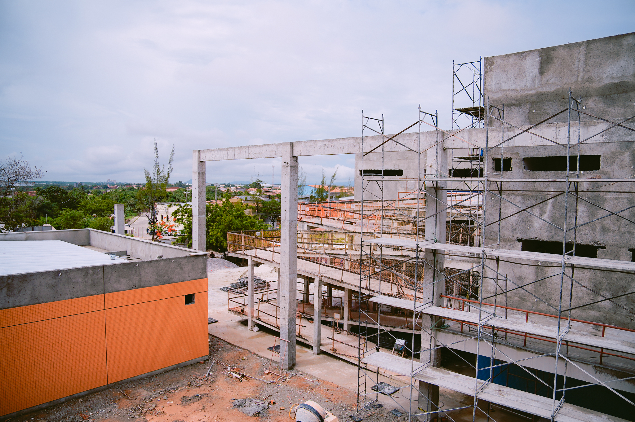 visão geral da obra da escola de tempo integral